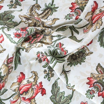 Madison Floral Natural Ground Rod Pocket Valance
