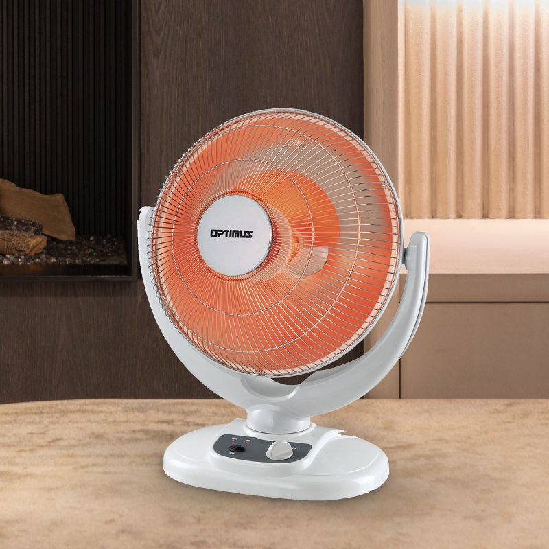 Optimus Radiant Parabolic Dish Electric Space Heater in White, 2 of 5