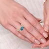 Pompeii3 3 1/2Ct Fancy Blue Lab Created Accent Diamond Engagement Ring 14k Gold - 4 of 4