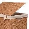happimess Sawyer 24" Classic Farmhouse Handwoven Hyacinth 2-Section Collapsible Laundry Hamper with Washable Liner, Handles, and Lid - 4 of 4