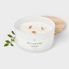 3-Wick Milky Glass Wooden Wick Olive Lear and Oud Jar Candle 20oz - Threshold™ - image 3 of 3