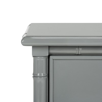 Gray Bamboo 3-Drawer Transitional Nightstand