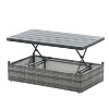 Sapphtopaz Patio Furniture Set Wicker Woven Outdoor Conversation Chairs with Cushions and Square Coffee Table for Outdoor, Terrace - 2 of 4