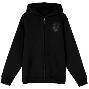 American Flag Skull Adult Black Long Sleeve Zip-Up Hoodie - 1 of 4