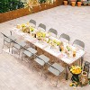 VINGLI Folding Chairs All Steel Metal Frame, Durable Portable and Versatile for Indoor Outdoor Use, Khaki, Set of 4 - 2 of 4