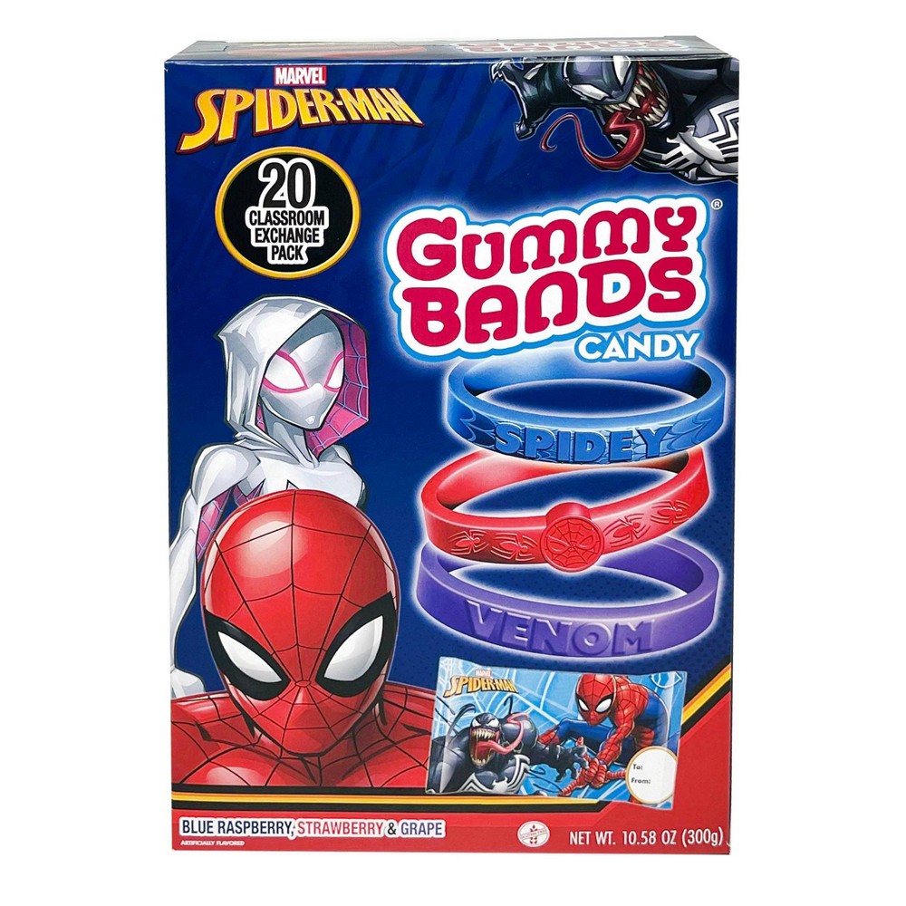 Marvel Spider-Man Valentine's Classroom Exchange Gummy Bands - 10.58oz/20ct