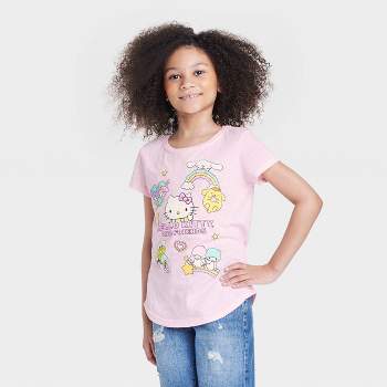 Girls' Hello Kitty Long Sleeve Graphic T-shirt - Pink : Target