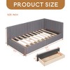 Twin Size Daybed with Storage Drawers, Upholstered Day Bed Frame Mid Century Linen Sofa Beds with Vertical Channel Tufted Headboard - Leovsnove - 3 of 4
