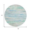Teal Blue And Ivory Abstract Washable Indoor Outdoor Area Rug - 3 of 4