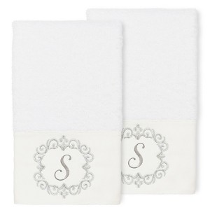 Linum Home Textiles 100% Turkish Cotton MONICA 2PC Embellished Hand Towel Set - 1 of 1