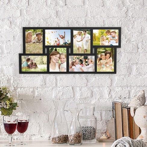 7 Opening 4x6 Collage Picture Frames Set of 2, Horizontal and Vertical  Black Multi Photo Frame for Wall Mount
