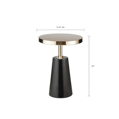 Sophia Black and Gold Round Metal Accent Table
