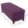 Kumasinova 50" Wide Tufted Storage Ottoman, Upholstered Ottoman with Storage, Rectangle Storage Bench with Hinged Lid, Espresso Wood Frame, Foot Stool - 2 of 4