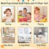 Lirago Kids Wood Table and 2 Chairs Set Children Activity Table Toddler Furniture Set Cartoon Animals Design for 3-8 Years Old White - 3 of 4