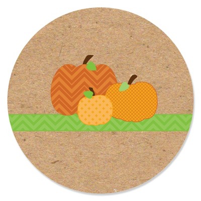 Big Dot of Happiness Pumpkin Patch - Fall, Halloween or Thanksgiving Party Circle Sticker Labels - 24 Count