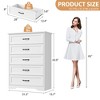 5 Drawers Dresser for Bedroom,Chest of Drawers with Wide Metal Handle,Farmhouse Modern Wooden Tall Dresser - 2 of 4