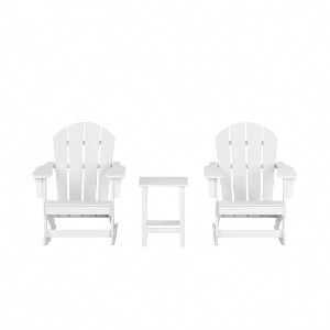 WestinTrends 3 Piece set Outdoor Patio Poly Adirondack rocking chairs with side table - 1 of 4
