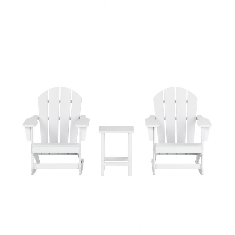 WestinTrends 3 Piece set Outdoor Patio Poly Adirondack rocking chairs with side table, 3 of 12