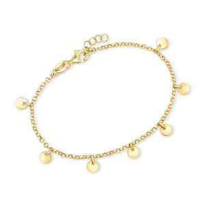 Pure Collection by Ross-Simons Italian 18kt Gold Vermeil Disc Station Bracelet - 1 of 4