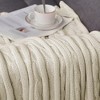 PiccoCasa Home Decor Soft 100% Cotton Cable Knit Throw Bed Blanket  for Sofa - 4 of 4