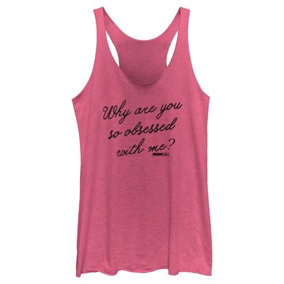 Women's Mean Girls Why Are You So Obsessed With Me Quote Racerback Tank ...