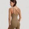 Anna-Kaci Active Women's Strappy Back Longline Activewear Tank Top with Scoop Neckline and Built-In Bra Support - 3 of 4