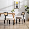 Rattan Dining Chairs Set Of 2 with Rattan Back,Upholstered Cane Back Armless Chairs-Cuddlewood - 3 of 4