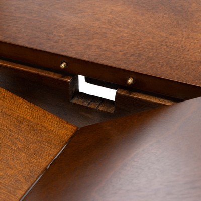 Walnut Wood Extendable Rectangular Dining Table with Graduated Legs