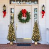 Coucheta 4.5Ft Pre-Lit Snow Flocked Christmas Tree with 8-Mode Warm White LEDs, Mini Pine Tree for Indoor/Outdoor Holiday Decor, Black Base - 4 of 4