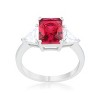 Slickblue 4.5ct CZ Engagement Ring for Women, Classic Style, Rhodium Plated, Trillion Cut, Color Options, Sizes 5-10 - 3 of 4