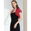 INSPIRE CHIC Women's Elegant Short Sleeve Sheer Floral Lace Shrug - 3 of 4