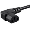 Monoprice Left Angle Power Cord - 6 Feet - Black | NEMA 5-15P to Left Angle IEC 60320 C13, 18AWG, 10A/1250W, SVT, 125V - 4 of 4