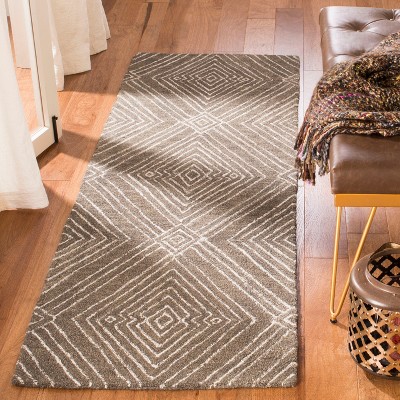Ivory and Gray Handmade Tufted Wool Area Rug