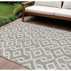 Taupe And Ivory Geometric Washable Indoor Outdoor Area Rug - 2 of 4