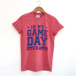 Simply Sage Market Women's In My Game Day Era - Blue Short Sleeve Garment Dyed Tee - 1 of 4