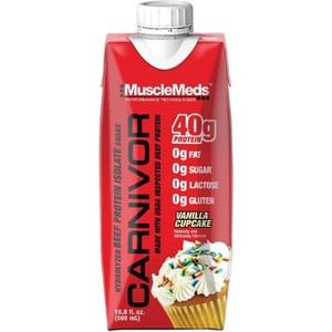 MuscleMeds Carnivor, Ready to Drink Protein, Vanilla Cupcake - 16.9 Fl Oz Bottle (Pack of 12) - 1 of 4