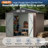 6x8 ft Outdoor Storage Shed with Solar Light, Large Outdoor Tool Storage with Lockable Doors and Sloping Roof, Metal Garden Shed for Backyard Patio - 2 of 4