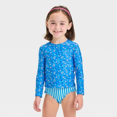 Toddler Girls' Long Sleeve Rash Guard Tankini Set - Cat & Jack™