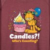 Women's - Garfield - Candles Who's Counting Lightweight French Terry Wide Neck Long Sleeve Shirt - 2 of 4