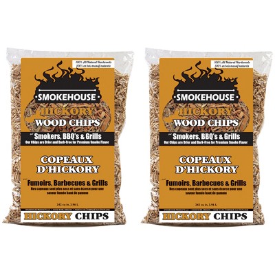 Smokehouse 9792-000-0000 Hickory BBQ Smoker & Grill Smoking 100 Percent Natural Hardwood Wood Chips, 1.75 Pound Bag (2 Pack)