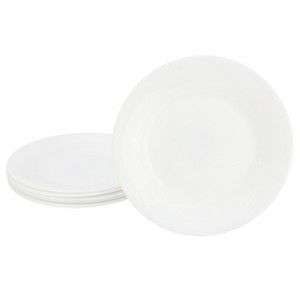 Gibson Ultra White Shadow 6 Piece 7 Inch Opal Glass Dessert Plate Set in White - 1 of 4