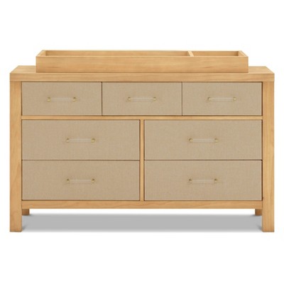 Honey and Sand Eco-Weave Double Dresser with Gold Pulls