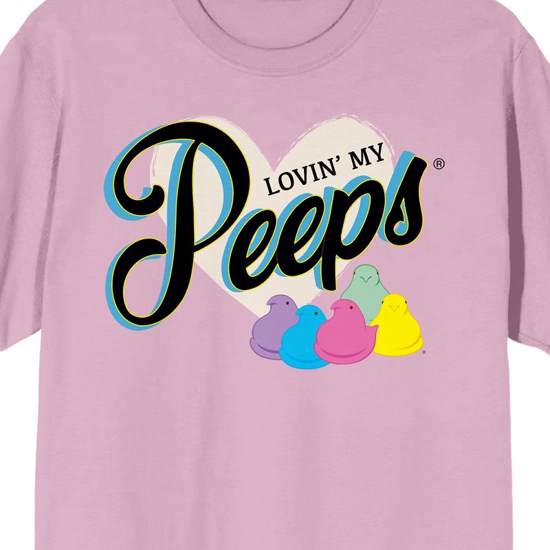 Peeps "Lovin' My Peeps" Men's Pink Short Sleeve Crew Neck Tee, 2 of 3