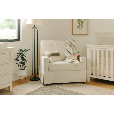 Crawford Performance Cream Eco-Weave Swivel Glider with Pillowback
