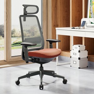 Ergonomic Office Chair, Mesh Desk Chair with High Back, Lumbar Support, Adjustable Headrest and 4D Arms, Slide Seat, Tilt Lock-Coral - 1 of 4