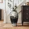 LuxenHome Vingate White and Black Ceramic 18.3-Inch Tall Urn Vase - 3 of 4