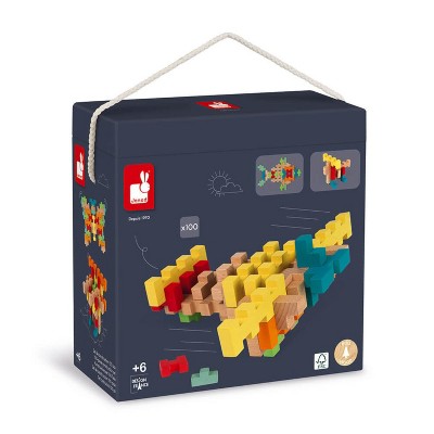 Janod 100 PC Wooden Construction Kit J08301