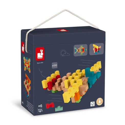 Janod 100 PC Wooden Construction Kit J08301 - image 1 of 1