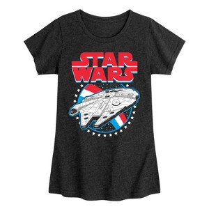 Girls' - Star Wars - Millennium Falcon Americana-Toddler And Youth Girls Fitted Short Sleeve Graphic T-Shirt Fitted Short Sleeve Graphic T-Shirt - 1 of 4