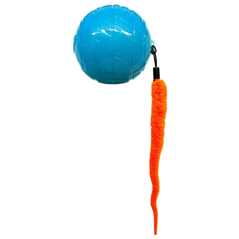 Nerf Cat Wiggle LED Ball with Tail Cat Toy - Blue/Orange - 3.5&#34;, 3 of 6